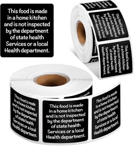 Janlaugh 500 Count Cottage Food Law Labels ملصقات مصنوعة في صائق المطبخ المنزلي 1.5 ملصقات غذائية مربعة ملصقات مطبوعة حرارية للمطبخ المنزلي in Saudi Arabia