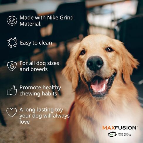 Max Fusion with Nike Grind ، Tug of War Dog Toy for Chewers - XL Chew Toys للكلاب الكبيرة ، لعبة الجرو التفاعلية في الهواء الطلق للتسنين واللعب والإثراء والتدريب وصحة الأسنان in Kuwait