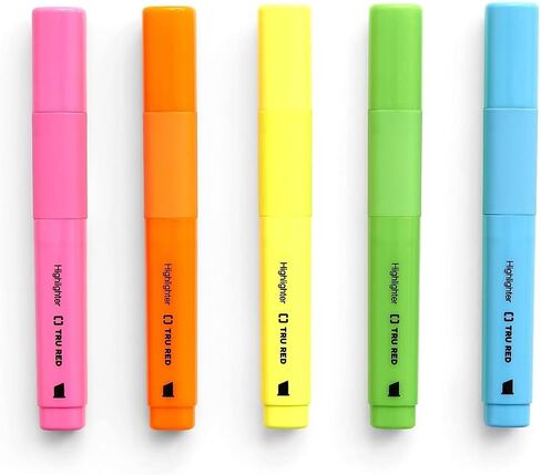 STAPLES TRU RED Tank Highlighter with Grip Chisel Tip Asst 5/Pack in Saudi Arabia