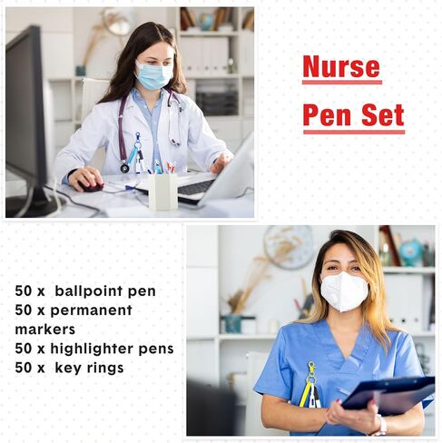 yexiya 200 PCS Morse Pens for badge بما في ذلك Mini Highlighters القابلة للسحب أقلام علامات دائمة مقطع سلسلة مفاتيح الشارة 4 في 1 لمكتب مدرسة المستشفى هدية التمريض (ملونة) in Saudi Arabia
