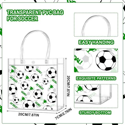 24 PCS Soccer Goodie Bags على الوجهين على الوجهين PVC CLEAD CANCAL CANDY HIST FARCHAL FARCHING WITH in Kuwait