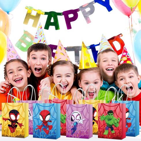 Spidey Party Supplies, 12Pcs Party Gift Goodie Bags for Spidey Birthday Decorations in Saudi Arabia