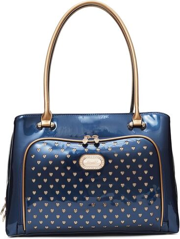 Designer Laptop Tote Bag – Stylish Women's Business Shoulder Bag with Heart Pattern Work Organizer Handbag for 15.6" Laptops in Kuwait