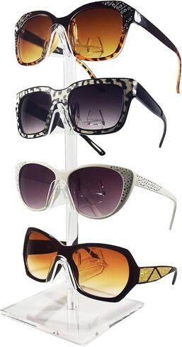 Single eyewear 2 Pack Saver Premium Acrylic Eyewear Display Stand, Sunglasses Rack, Glasses Organizer, Sunglasses Holder, Optical Frame Stand, Ski Goggles Display. in Saudi Arabia