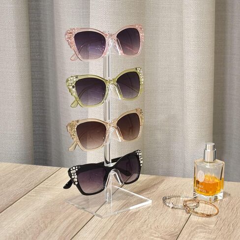 Single eyewear 2 Pack Saver Premium Acrylic Eyewear Display Stand, Sunglasses Rack, Glasses Organizer, Sunglasses Holder, Optical Frame Stand, Ski Goggles Display. in Saudi Arabia