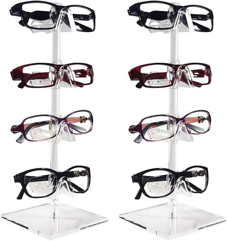 Single eyewear 2 Pack Saver Premium Acrylic Eyewear Display Stand, Sunglasses Rack, Glasses Organizer, Sunglasses Holder, Optical Frame Stand, Ski Goggles Display. in Saudi Arabia