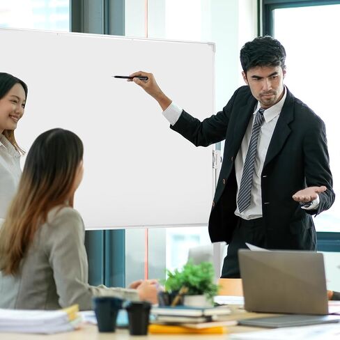 Lincia Adjustable Whiteboard Easel Stand Only Large Mobile Rolling Whiteboard Stand on Wheels Double-Sided Standing Dry Erase Board Mounting Brackets for Home Office Classroom School in Saudi Arabia