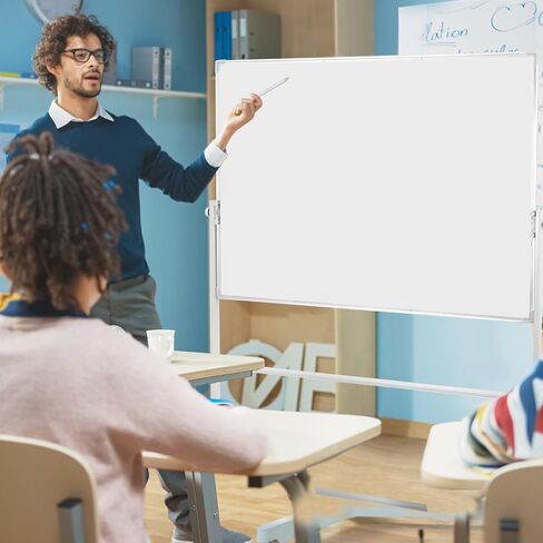 Lincia Adjustable Whiteboard Easel Stand Only Large Mobile Rolling Whiteboard Stand on Wheels Double-Sided Standing Dry Erase Board Mounting Brackets for Home Office Classroom School in Saudi Arabia