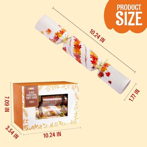 Joyin 12 Pack Thanksgiving Party Table No Snap لا ظهر مع قبعة الحفلات ، ونكتة وهدية في الداخل ، وتقاليد عطلة عيد الشكر ، والهدايا العشوائية مع أوراق الخريف ، والقرع ، وتصاميم الحروف in Saudi Arabia