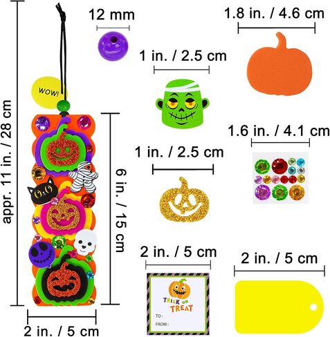 Winlyn 36 Sets Halloween Craft Kits Fall Crafts DIY Pumpkin Jack-O'-Lantern Bookmark Ornaments Decorations Art Sets Halloween Foam Stickers Art and Crafts for Kids Classroom Activities Party Favors in Saudi Arabia