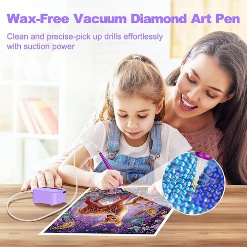 Electric Diamond Painting Pen, Vacuum Diamaond Art Pen No Wax Needed,Rechargeable, Adjustable Suction, Low Noise,Lightweight Ergonomic Design, Diamond Art Accessories Tools for Adults & Kids(Purple) in Saudi Arabia