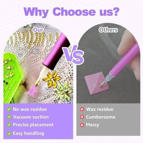 Electric Diamond Painting Pen, Vacuum Diamaond Art Pen No Wax Needed,Rechargeable, Adjustable Suction, Low Noise,Lightweight Ergonomic Design, Diamond Art Accessories Tools for Adults & Kids(Purple) in Saudi Arabia