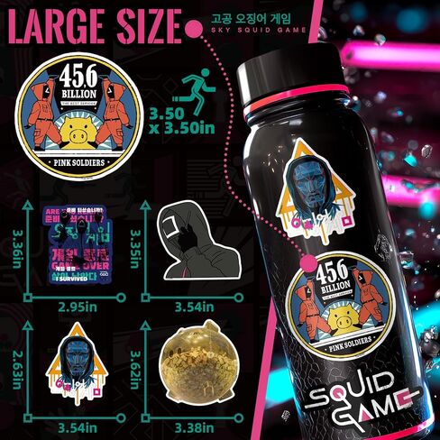 25-Piece Korean Survival Game Decal Collection - Guard Figures & Game Motifs - Premium Vinyl Waterproof Stickers, Multi-Use for Journals, Gear, Gifts(Officially Licensed) in Kuwait