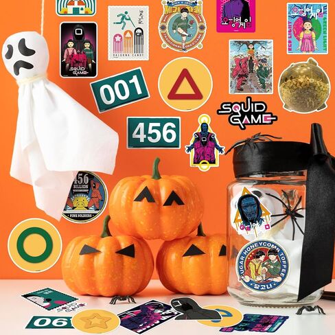 25-Piece Korean Survival Game Decal Collection - Guard Figures & Game Motifs - Premium Vinyl Waterproof Stickers, Multi-Use for Journals, Gear, Gifts(Officially Licensed) in Kuwait