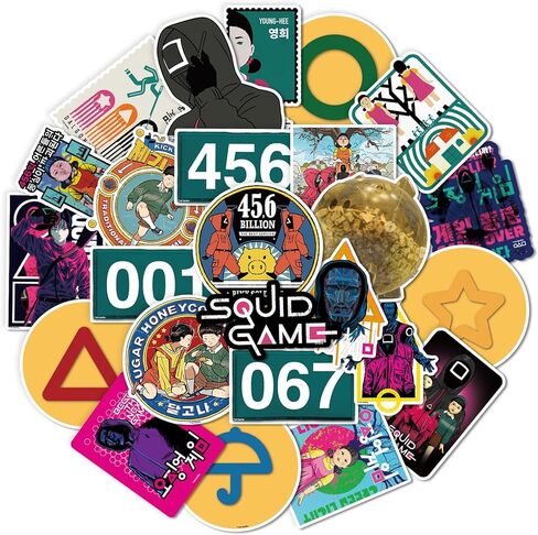 25-Piece Korean Survival Game Decal Collection - Guard Figures & Game Motifs - Premium Vinyl Waterproof Stickers, Multi-Use for Journals, Gear, Gifts(Officially Licensed) in Kuwait