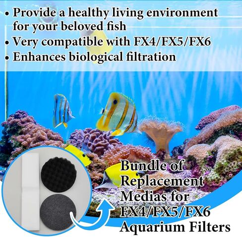 22 Pcs Compatible with Fluval Fx4/fx5/fx6 Replacement Filters Media Kit Aquarium Filter Including Bag Media, Carbon Foam Pad, Pads, Foam Block, Silicone Lube, Towels, Filter Bag(Gray) in Saudi Arabia