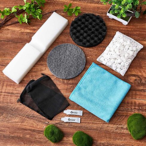 22 Pcs Compatible with Fluval Fx4/fx5/fx6 Replacement Filters Media Kit Aquarium Filter Including Bag Media, Carbon Foam Pad, Pads, Foam Block, Silicone Lube, Towels, Filter Bag(Gray) in Saudi Arabia