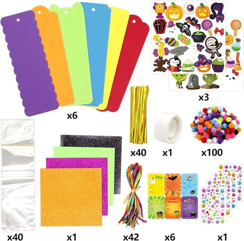 Fancy Land 36 Sets Halloween Crafts for Kids Ages 3-5 Foam DIY Bookmarks Craft Kit Halloween Party Favors for Kids 6-8 Classroom Activities in Saudi Arabia