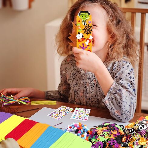 Fancy Land 36 Sets Halloween Crafts for Kids Ages 3-5 Foam DIY Bookmarks Craft Kit Halloween Party Favors for Kids 6-8 Classroom Activities in Saudi Arabia