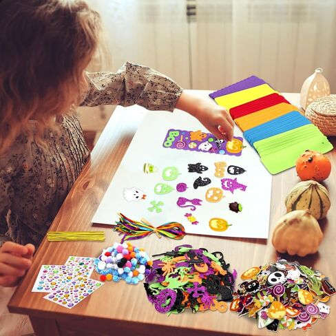 Fancy Land 36 Sets Halloween Crafts for Kids Ages 3-5 Foam DIY Bookmarks Craft Kit Halloween Party Favors for Kids 6-8 Classroom Activities in Saudi Arabia