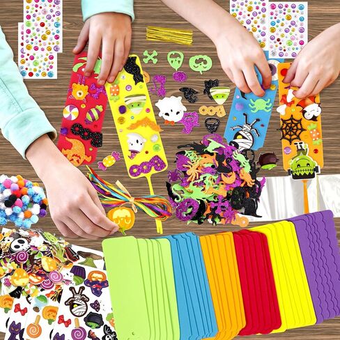 Fancy Land 36 Sets Halloween Crafts for Kids Ages 3-5 Foam DIY Bookmarks Craft Kit Halloween Party Favors for Kids 6-8 Classroom Activities in Saudi Arabia
