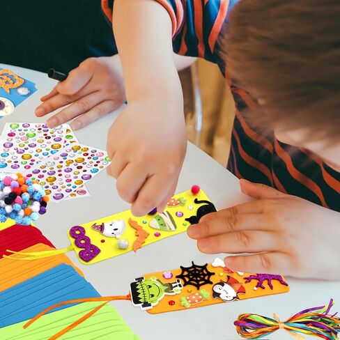 Fancy Land 36 Sets Halloween Crafts for Kids Ages 3-5 Foam DIY Bookmarks Craft Kit Halloween Party Favors for Kids 6-8 Classroom Activities in Saudi Arabia