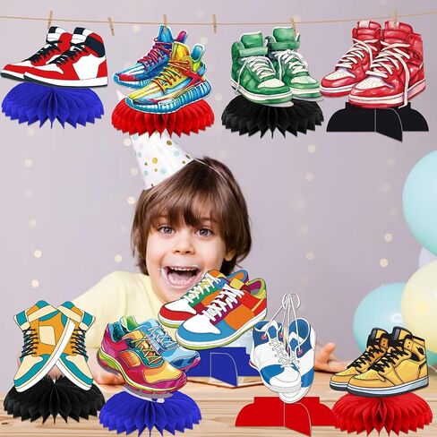 9Pcs Sneaker Honeycomb Centerpieces for Table, Sneaker Party Decorations, Sneaker Shoes Table Centerpieces Decorations for Sport Shoes Baby Shower Supplies in Saudi Arabia