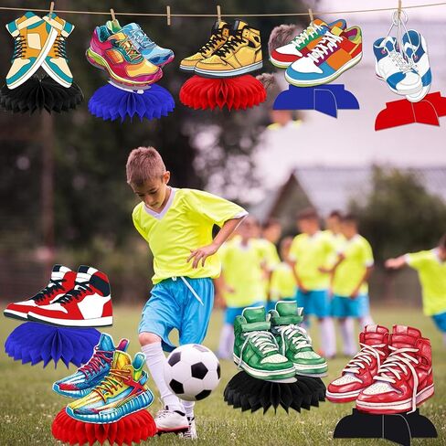 9Pcs Sneaker Honeycomb Centerpieces for Table, Sneaker Party Decorations, Sneaker Shoes Table Centerpieces Decorations for Sport Shoes Baby Shower Supplies in Saudi Arabia