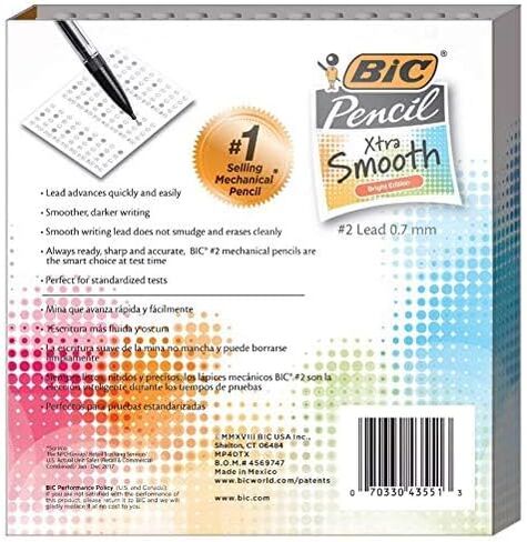 أقلام الرصاص الميكانيكية BIC ، XTRA ناعمة ، إصدار مشرق (ألوان داكنة ، تم مسحها بشكل نظيف) ، 40 دورة in Saudi Arabia