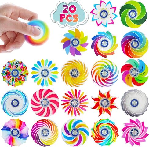 20pcs mini fidget spinner toys ، الحفلات تفضل غودي أكياس الأشياء المراهقة للأطفال ، ألعاب الحسية لتخفيف الإجهاد للأطفال والكبار ، جوائز فصول الكنز صندوق (عشوائي) in Kuwait