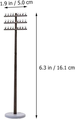 3pcs Micro Telephone Poles Landscape Garden Ornament Models Village Street Lights Mini Toy DIY Supply Telegraph Poles Model Railroad Railway Accessories in Saudi Arabia