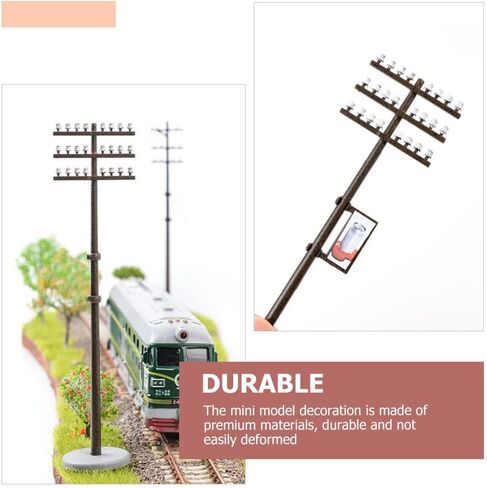 3pcs Micro Telephone Poles Landscape Garden Ornament Models Village Street Lights Mini Toy DIY Supply Telegraph Poles Model Railroad Railway Accessories in Saudi Arabia