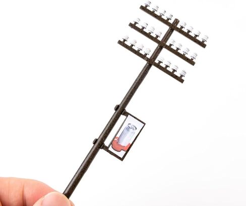 3pcs Micro Telephone Poles Landscape Garden Ornament Models Village Street Lights Mini Toy DIY Supply Telegraph Poles Model Railroad Railway Accessories in Saudi Arabia