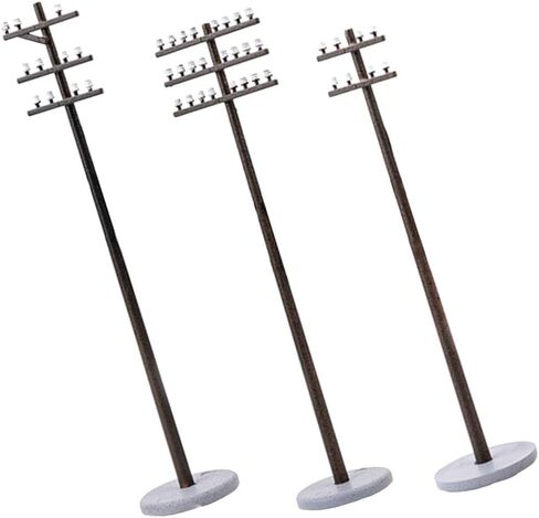 3pcs Micro Telephone Poles Landscape Garden Ornament Models Village Street Lights Mini Toy DIY Supply Telegraph Poles Model Railroad Railway Accessories in Saudi Arabia