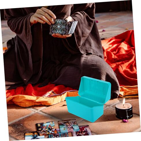 Artibetter 4PCS صندوق بطاقة الفهرس البلاستيكي صندوق منظم لتقديم وصفات الملاحظات وبطاقات العمل حالة تخزين سطح المكتب المحمولة باللون الأبيض الأصفر in Saudi Arabia