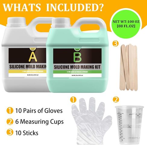 Silicone Molds Making Kit 46oz, Super Elastic 15A Silicone Rubber for DIY Mold Making, Silicone 1:1 Mixing Fast Curing Silicone Mold Kit for Casting Resin Molds, Candle Molds, Soap Mold, Craft (Green) in Saudi Arabia