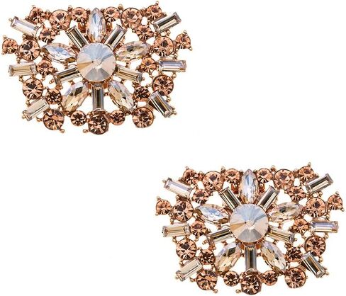 Douqu A Pair Vintage Style Bling Rhinestone Crystal Wedding Bridal Trapezoid Shoe Clips Jewelry in Saudi Arabia