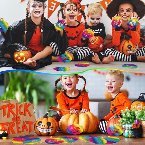 Jenaai 36 PCS Halloween Christian Scratch Paper Kit for Kids Fall Deed Dender Paper Paper Craft School School Craft Craft of Rainbow Pumpkins Scratch Craft for Kids DIY Party الحلي ديكور in Saudi Arabia