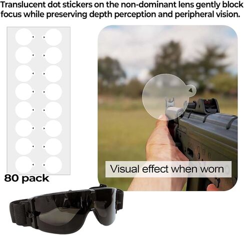 80-Pack 20mm Translucent Dot Patches for Shooting Glasses,Magic Dot for Shooting Glasses Blinders,Improve Accuracy Stickers for Hunting & Shooting in Saudi Arabia