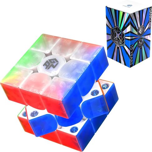 CuberShop GAN 356 ME UV (10th Anniversary Special Edition) Magnetic 3x3 Speed Cube, Gans 2024 Transparent Plastic 10 Anniversary, Smooth & Fast 3 by 3 Collectible, GAN 356 M E (Transparent UV Coated) in Kuwait