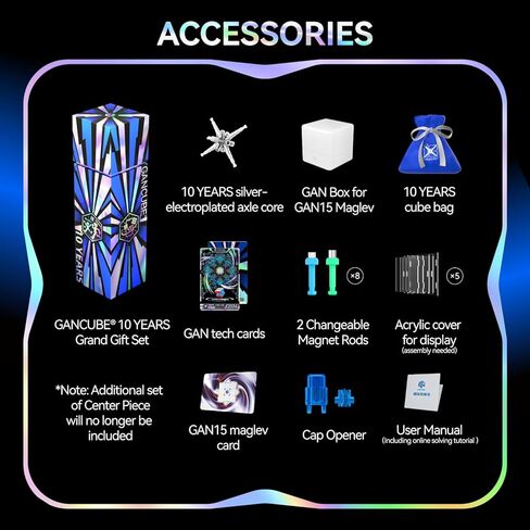 CuberShop GAN 356 ME UV (10th Anniversary Special Edition) Magnetic 3x3 Speed Cube, Gans 2024 Transparent Plastic 10 Anniversary, Smooth & Fast 3 by 3 Collectible, GAN 356 M E (Transparent UV Coated) in Kuwait