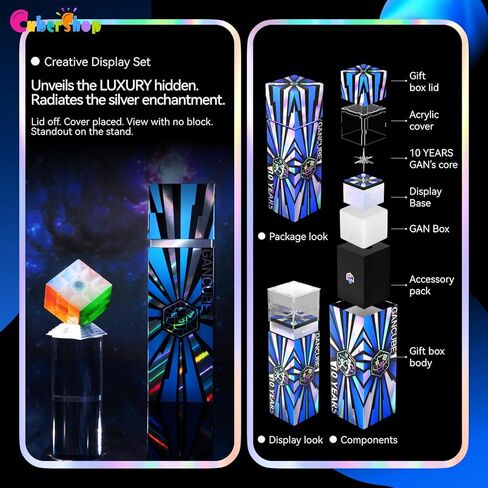 CuberShop GAN 356 ME UV (10th Anniversary Special Edition) Magnetic 3x3 Speed Cube, Gans 2024 Transparent Plastic 10 Anniversary, Smooth & Fast 3 by 3 Collectible, GAN 356 M E (Transparent UV Coated) in Kuwait
