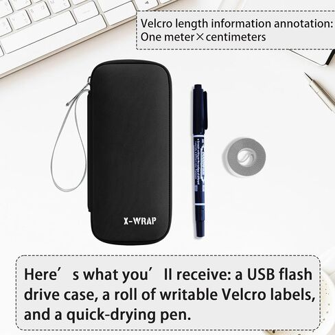 12-Slot USB Drive Organizer w/Velcro Labels & Quick-Dry Marker - Peel & Stick Anywhere! Secure Case for Thumb/Jump Drives | Fits Most USB Sticks | 12-Capacity | Black in Kuwait