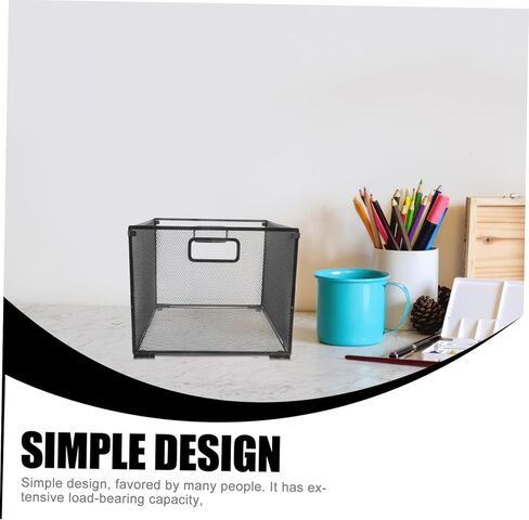 Black Iron File Frame Storage Basket - Foldable Document Organizer for Desk Wall Hanging File Holder Multi-Functional Office and Home Storage Solution in Saudi Arabia