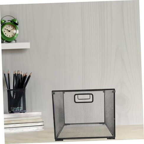 Black Iron File Frame Storage Basket - Foldable Document Organizer for Desk Wall Hanging File Holder Multi-Functional Office and Home Storage Solution in Saudi Arabia