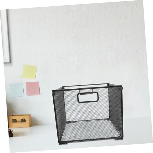 Black Iron File Frame Storage Basket - Foldable Document Organizer for Desk Wall Hanging File Holder Multi-Functional Office and Home Storage Solution in Saudi Arabia