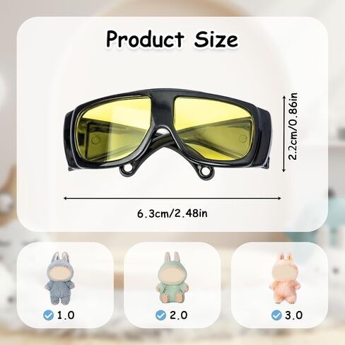 5pcs Doll Glasses, 5 Colors Plastic Doll Dress up Eyeglasses for lububu Toy Glasses Costume Accessories Compatible with 5.12 Inch Figures in Kuwait