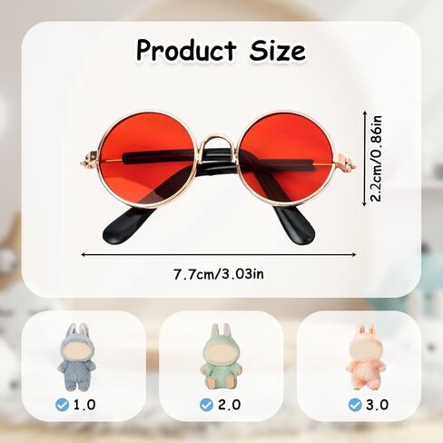 5pcs Doll Glasses, 5 Colors Plastic Doll Dress up Eyeglasses for lububu Toy Glasses Costume Accessories Compatible with 5.12 Inch Figures in Kuwait