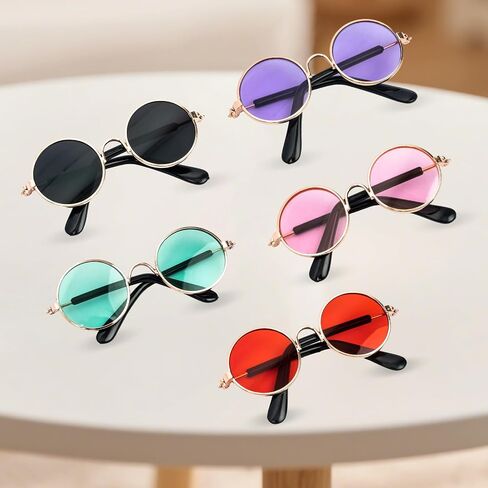 5pcs Doll Glasses, 5 Colors Plastic Doll Dress up Eyeglasses for lububu Toy Glasses Costume Accessories Compatible with 5.12 Inch Figures in Kuwait