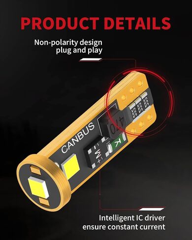 LASFIT 194 LED لمبة 6000K أبيض، T10 168 2825 W5W LED استبدال المصابيح الكهربائية، لضوء خريطة القبة، ضوء الباب، ضوء المجاملة، ضوء لوحة الترخيص، ضوء الجذع، سوبر مشرق (حزمة من 2) in Kuwait